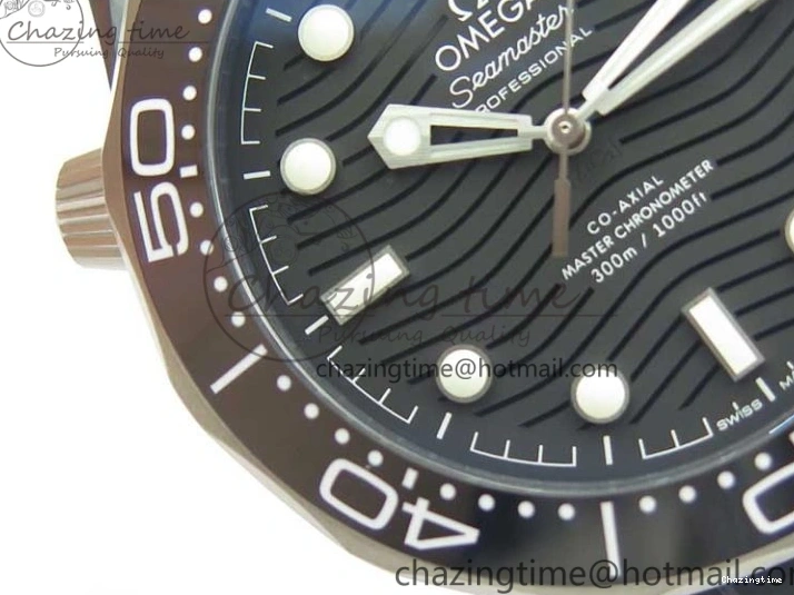 0130 Seamaster Diver 300M Real Ceramic Case VSF 1:1 Best Edition on Black Rubber Strap A8806 (Free Nato) SunProtective 7935